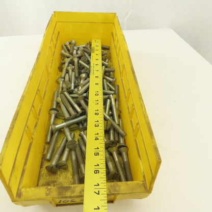 3/8-16 Flat Head Slotted Machine Screw 2-1/2" Full Length Bulk 7 Lbs.
