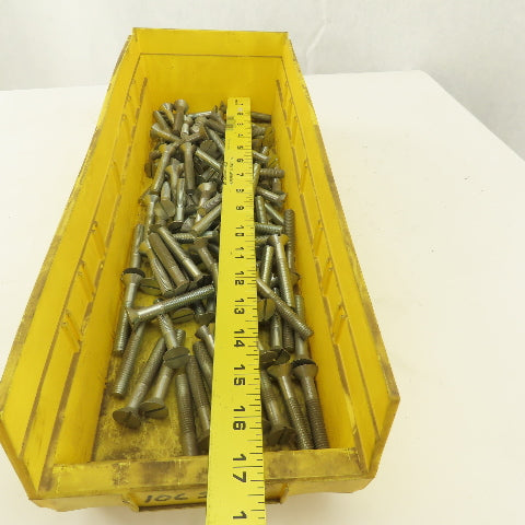 3/8-16 Flat Head Slotted Machine Screw 2-1/2" Full Length Bulk 7 Lbs.