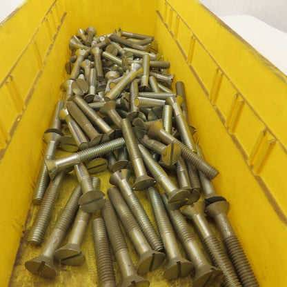 3/8-16 Flat Head Slotted Machine Screw 2-1/2" Full Length Bulk 7 Lbs.