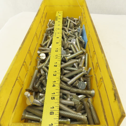 3/8-16 Flat Head Slotted Machine Screw 2" Full Length Bulk 14 Lbs.