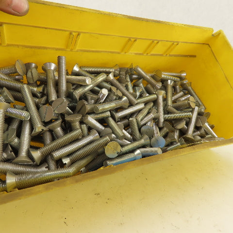 3/8-16 Flat Head Slotted Machine Screw 2" Full Length Bulk 14 Lbs.