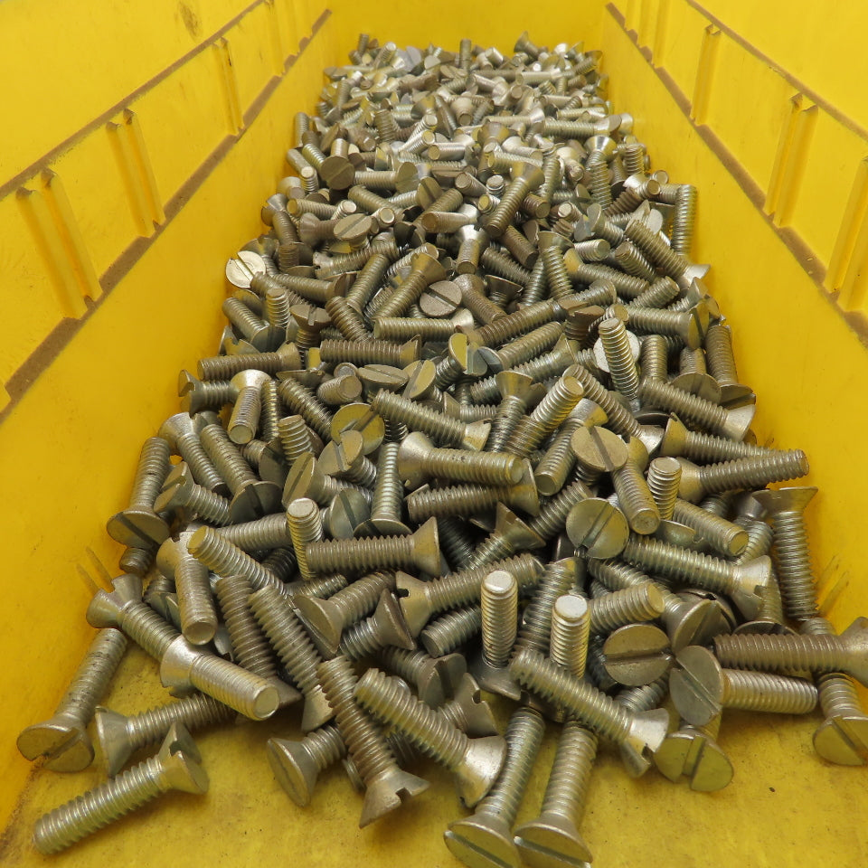 1/4-20 Flat Head Slotted Machine Screw 3/4" Thread Length 1"OAL Bulk 10 Lbs.
