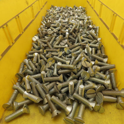 1/4-20 Flat Head Slotted Machine Screw 3/4" Thread Length 1"OAL Bulk 10 Lbs.