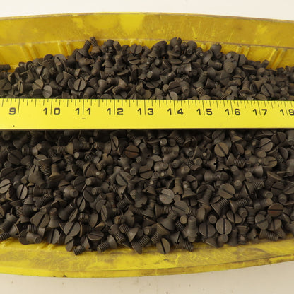 1/4-20 Flat Head Slotted Self Locking Nylon Pellet Machine Screw 1/2" Bulk 35Lbs