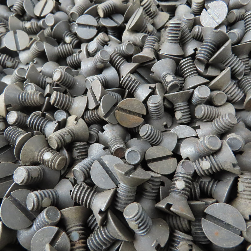 1/4-20 Flat Head Slotted Self Locking Nylon Pellet Machine Screw 1/2" Bulk 35Lbs