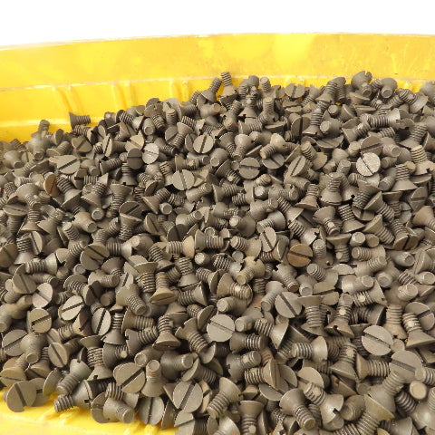 1/4-20 Flat Head Slotted Self Locking Nylon Pellet Machine Screw 1/2" Bulk 35Lbs