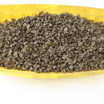 1/4-20 Flat Head Slotted Self Locking Nylon Pellet Machine Screw 1/2" Bulk 35Lbs
