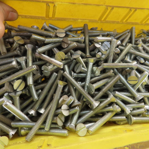 1/4-20 Flat Head Slotted Machine Screw 2" Length Full Thread  Bulk 15 Lbs.