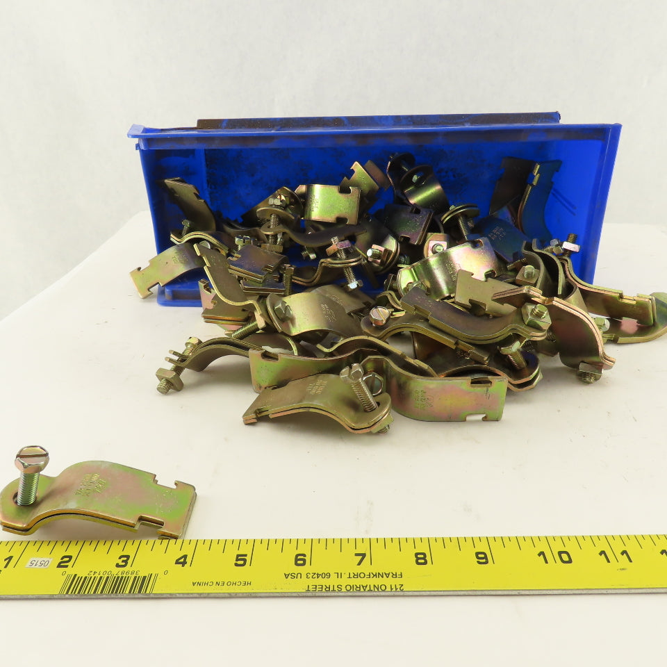 T & B Thomas & Betts 1-1/2" Channel Mount Pipe Strap Hangers Lot Of 46
