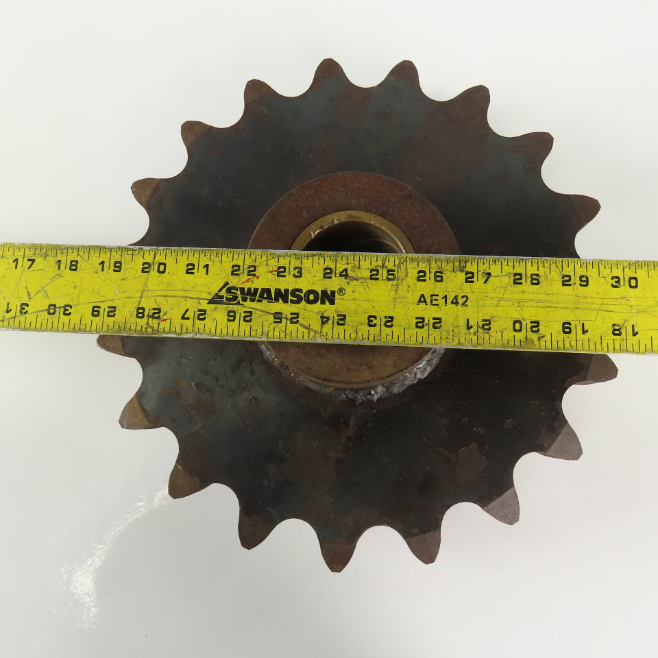 ANSI #160 Single Row Roller Chain Sprocket 19 Tooth 13" OD 2-7/16 Brass Bore