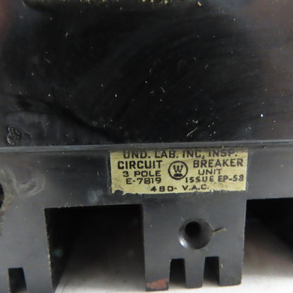 Westinghouse EP-58 30A Molded Case Circuit Breaker 480V 3 Pole