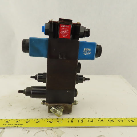 Vickers DG4-35-33C-M-FPA5WL-B5-60 Hydraulic Solenoid Valve Stack 115V Coil