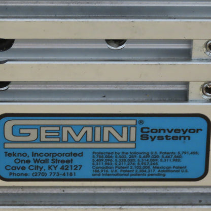 Teckno Gemini Conveyor System 26"x 60" Open Center  230/460V 3Ph