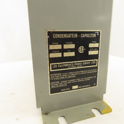 Power Survey PS4P7.5AF0N 7.5KVAR 3Ph 480V 60Hz Capacitor