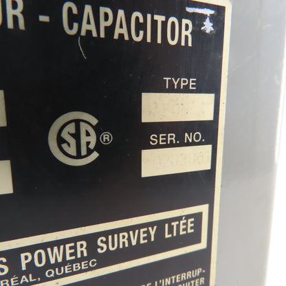 Power Survey PS4P7.5AF0N 7.5KVAR 3Ph 480V 60Hz Capacitor