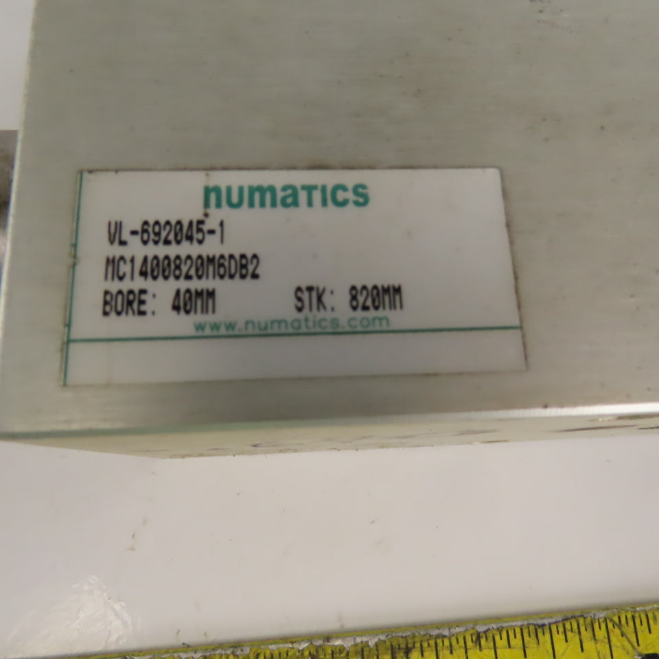 Numatic VL-692045-1 Pneumatic Air Roadless Cylinder 40mm Bore 820mm Stroke
