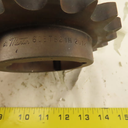60BTB21H 2012 Single Roller 21 Tooth  #60 Chain Sprocket Bushed Bore