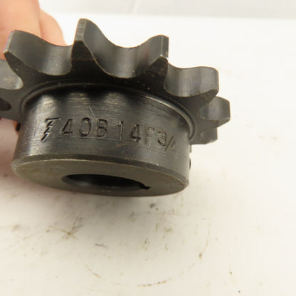 Tsubaki H40B14F Single Roller 14 Tooth  #40 Chain Sprocket 3/4" Keyed Bore