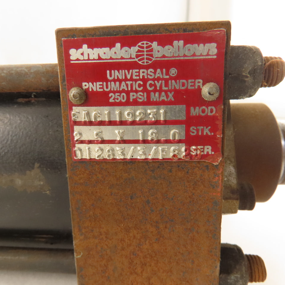 Schrader Bellows FAC119231 2-1/2" Bore 18" Stroke Double Acting Air Cylinder