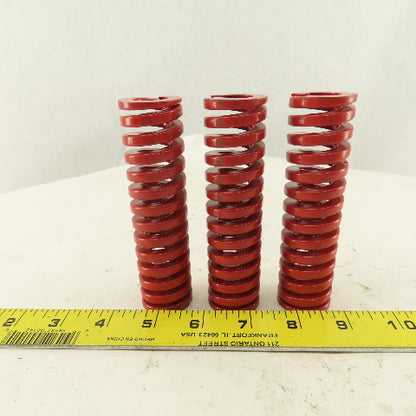 Moeller RHL125-450 1-1/4 x 4-1/2 Long 5/8" ID Red Heavy Load Die Spring Lot Of 3