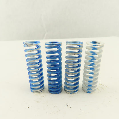 5/8 x 2" Long 3/8" Hole Diameter White Blue Stripe Med Load Die Spring Lot Of 4