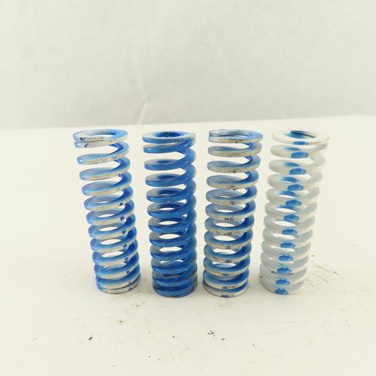 5/8 x 2" Long 3/8" Hole Diameter White Blue Stripe Med Load Die Spring Lot Of 4
