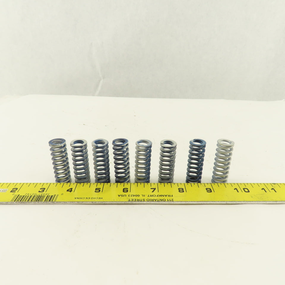 5/8 x 1-3/4" Long 3/8" Hole White Blue Stripe Med Load Die Spring Lot Of 8