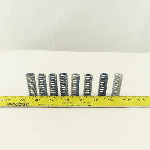 5/8 x 1-3/4" Long 3/8" Hole White Blue Stripe Med Load Die Spring Lot Of 8