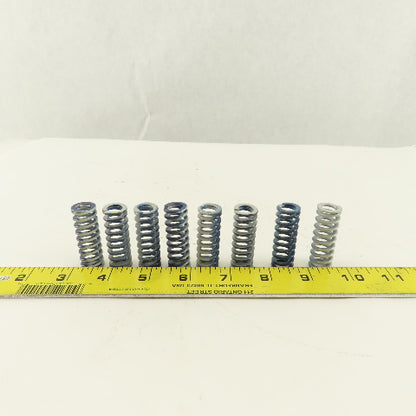5/8 x 1-3/4" Long 3/8" Hole White Blue Stripe Med Load Die Spring Lot Of 8