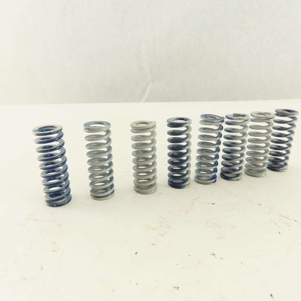 5/8 x 1-3/4" Long 3/8" Hole White Blue Stripe Med Load Die Spring Lot Of 8