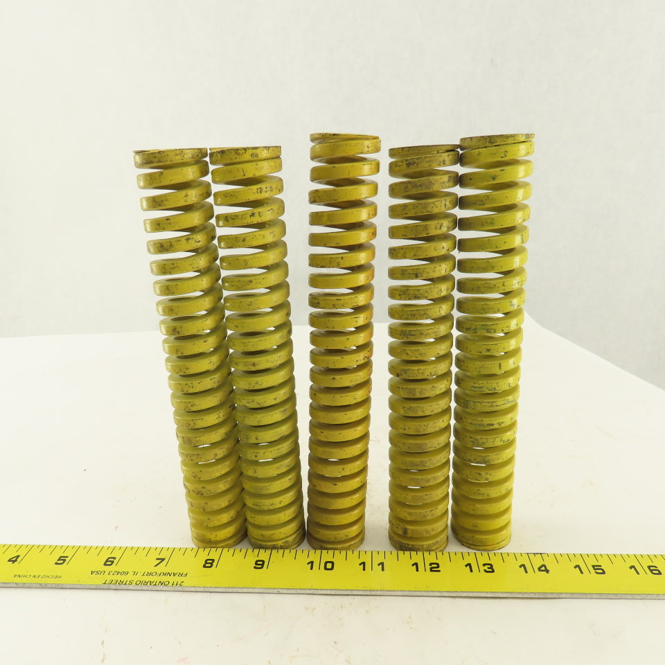 1-1/4" x 8" Long 5/8" Hole Diameter Heavy Load Yellow Die Spring Lot Of 5