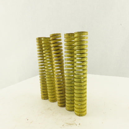 1-1/4" x 8" Long 5/8" Hole Diameter Heavy Load Yellow Die Spring Lot Of 5