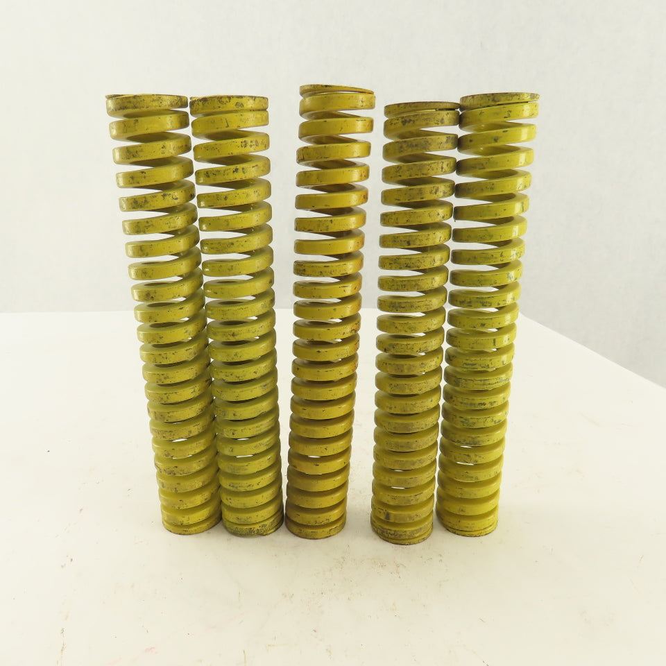 1-1/4" x 8" Long 5/8" Hole Diameter Heavy Load Yellow Die Spring Lot Of 5