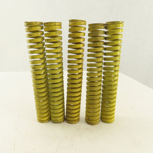 1-1/4" x 8" Long 5/8" Hole Diameter Heavy Load Yellow Die Spring Lot Of 5