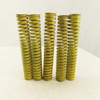 1-1/4" x 8" Long 5/8" Hole Diameter Heavy Load Yellow Die Spring Lot Of 5