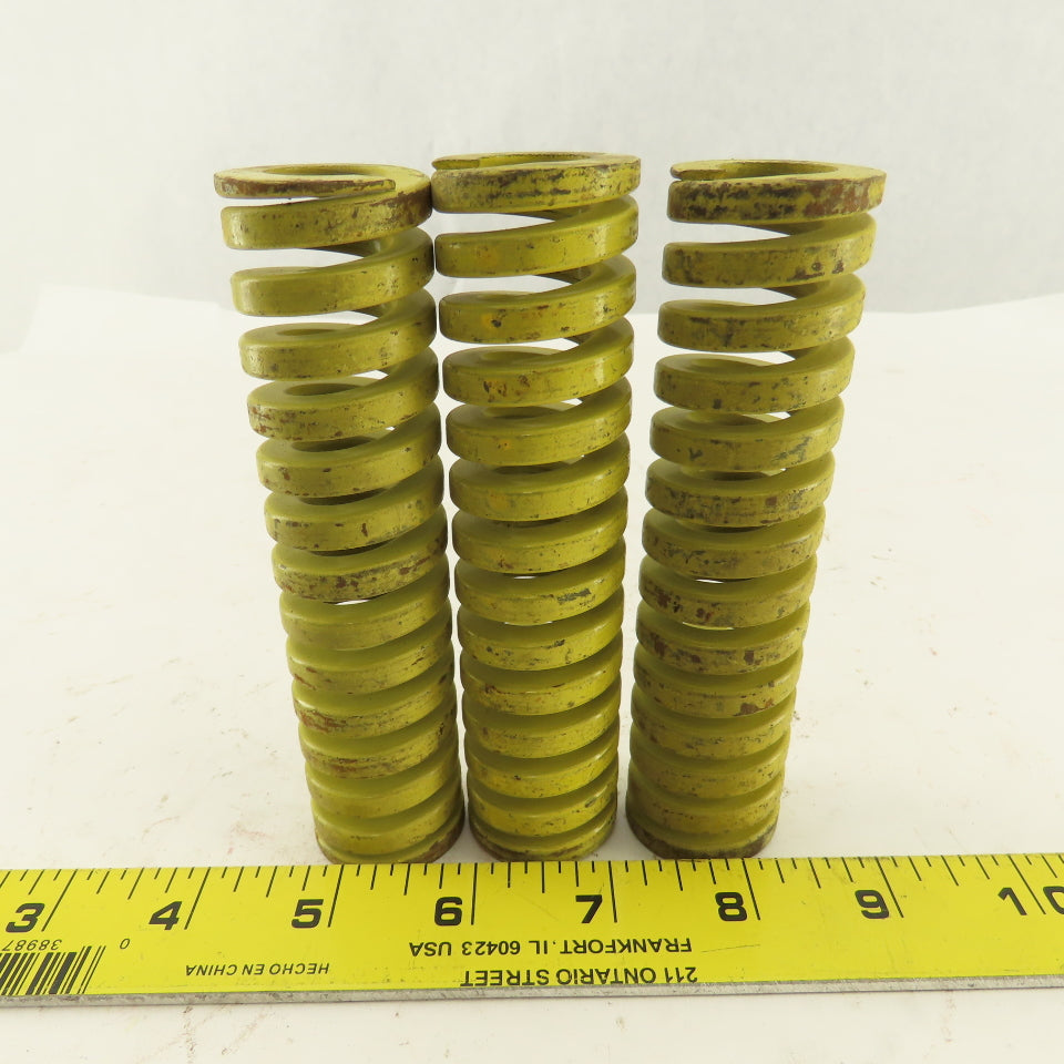 1-1/4"x 5" Long 5/8" Hole Diameter Heavy Load Yellow Die Spring Lot Of 3