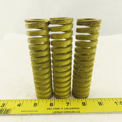 1-1/4"x 5" Long 5/8" Hole Diameter Heavy Load Yellow Die Spring Lot Of 3