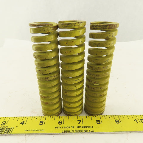 1-1/4"x 5" Long 5/8" Hole Diameter Heavy Load Yellow Die Spring Lot Of 3