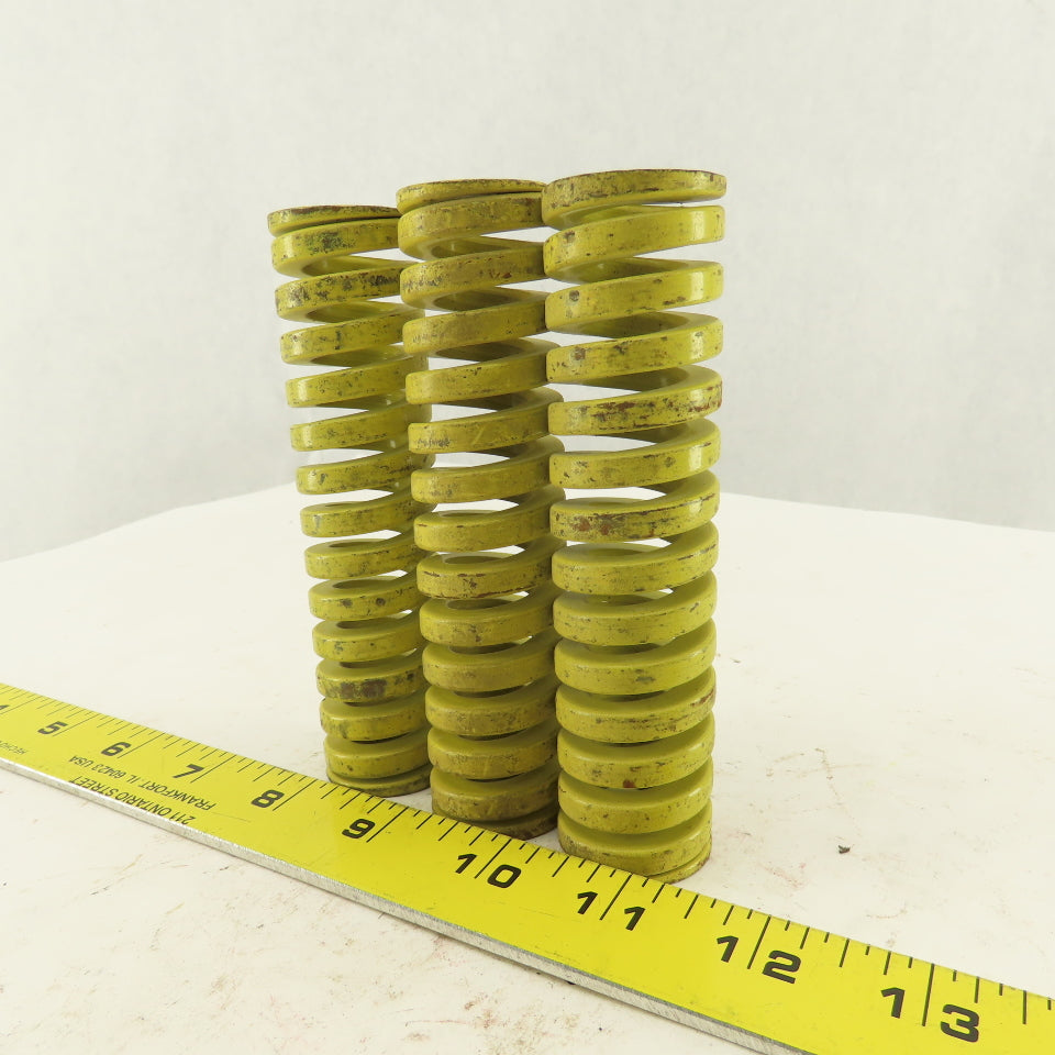 1-1/4"x 5" Long 5/8" Hole Diameter Heavy Load Yellow Die Spring Lot Of 3