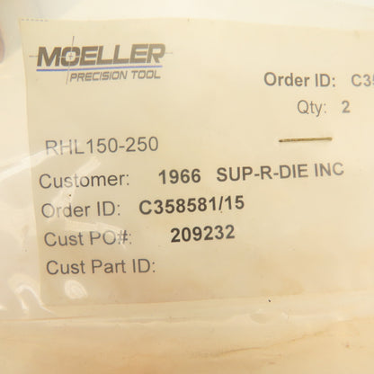 Moeller RHL150-250 1-1/2" x 2-1/2"  Long Medium Heavy Load RED Die Spring Lot 2