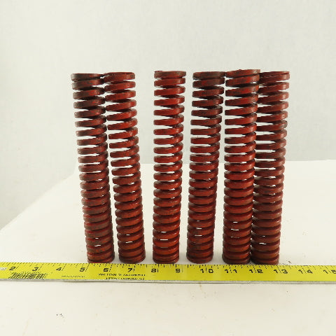 1-1/4" x 8" Long 11/16" Hole Medium Heavy Load RED Die Spring Lot Of 6
