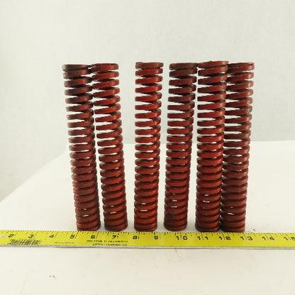1-1/4" x 8" Long 11/16" Hole Medium Heavy Load RED Die Spring Lot Of 6