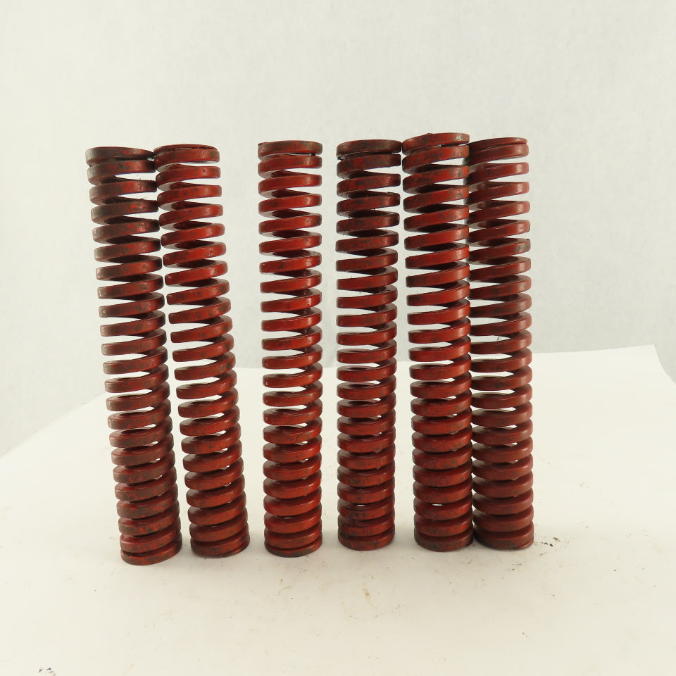 1-1/4" x 8" Long 11/16" Hole Medium Heavy Load RED Die Spring Lot Of 6