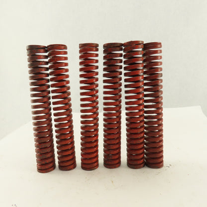 1-1/4" x 8" Long 11/16" Hole Medium Heavy Load RED Die Spring Lot Of 6