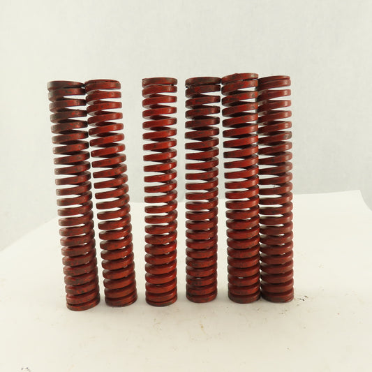 1-1/4" x 8" Long 11/16" Hole Medium Heavy Load RED Die Spring Lot Of 6