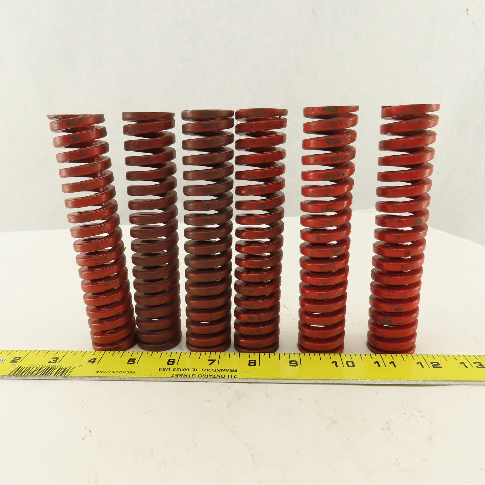 1-1/4" x 6" Long 11/16" Hole Medium Heavy Load RED Die Spring Lot Of 6