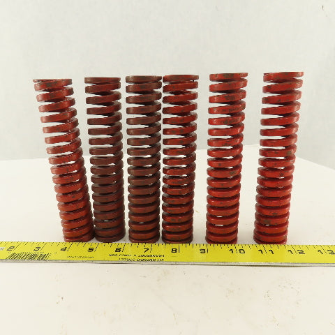 1-1/4" x 6" Long 11/16" Hole Medium Heavy Load RED Die Spring Lot Of 6