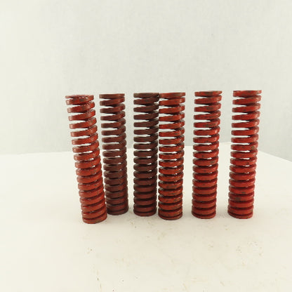 1-1/4" x 6" Long 11/16" Hole Medium Heavy Load RED Die Spring Lot Of 6