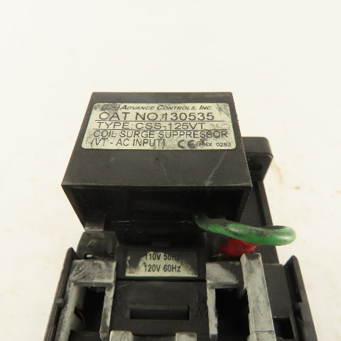 Advance Controls CK28 600VAC 3Ph 20Hp Contactor 120V Coil