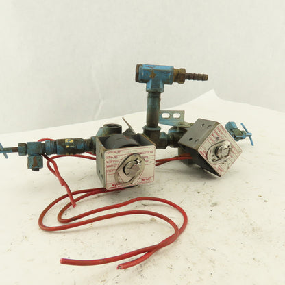 Asco 96V350 UFTX8320A89 1/4" Dual Solenoid Valve Assembly Milnor Conveyor